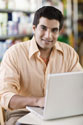 Man in front of computer