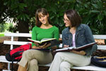 Women reading together